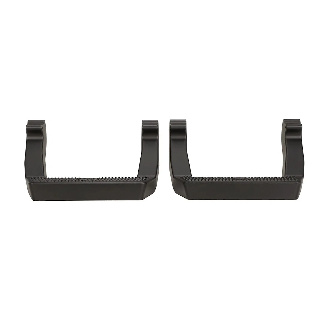 118221 – CARR Truck Step, Cab Mount Multi-Fit Set Of 2 Flat Step Non-Extendable Stationary Powder Coated Black Alumin...